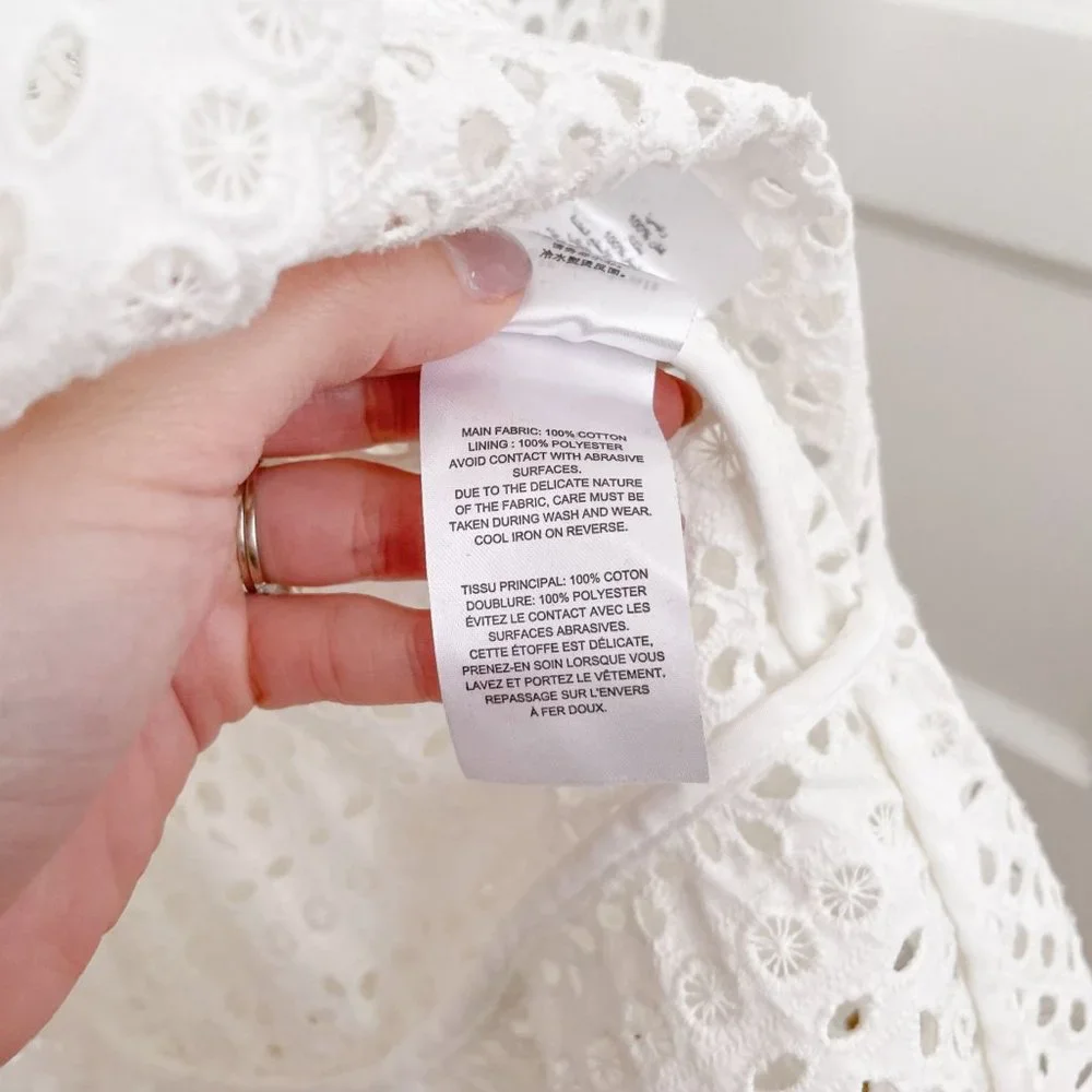 Self-Portrait White Bea Embroidered Eyelet Cutout Bridal Midi Dress US Size 8 - Picture 9 of 9